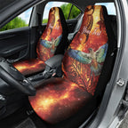 New Zealand Kea Bird Matariki Personalised Car Seat Cover Silver Fern Maori Pattern