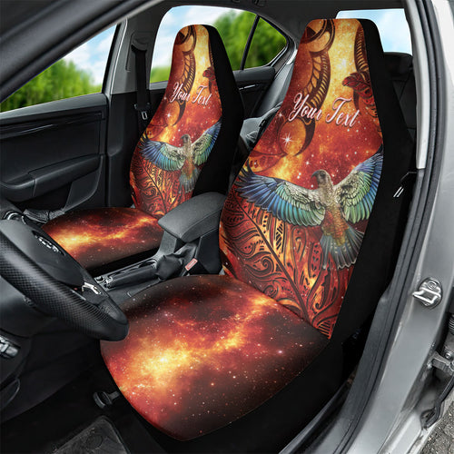 New Zealand Kea Bird Matariki Personalised Car Seat Cover Silver Fern Maori Pattern