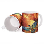 New Zealand Kea Bird Matariki Personalised Ceramic Mug Silver Fern Maori Pattern