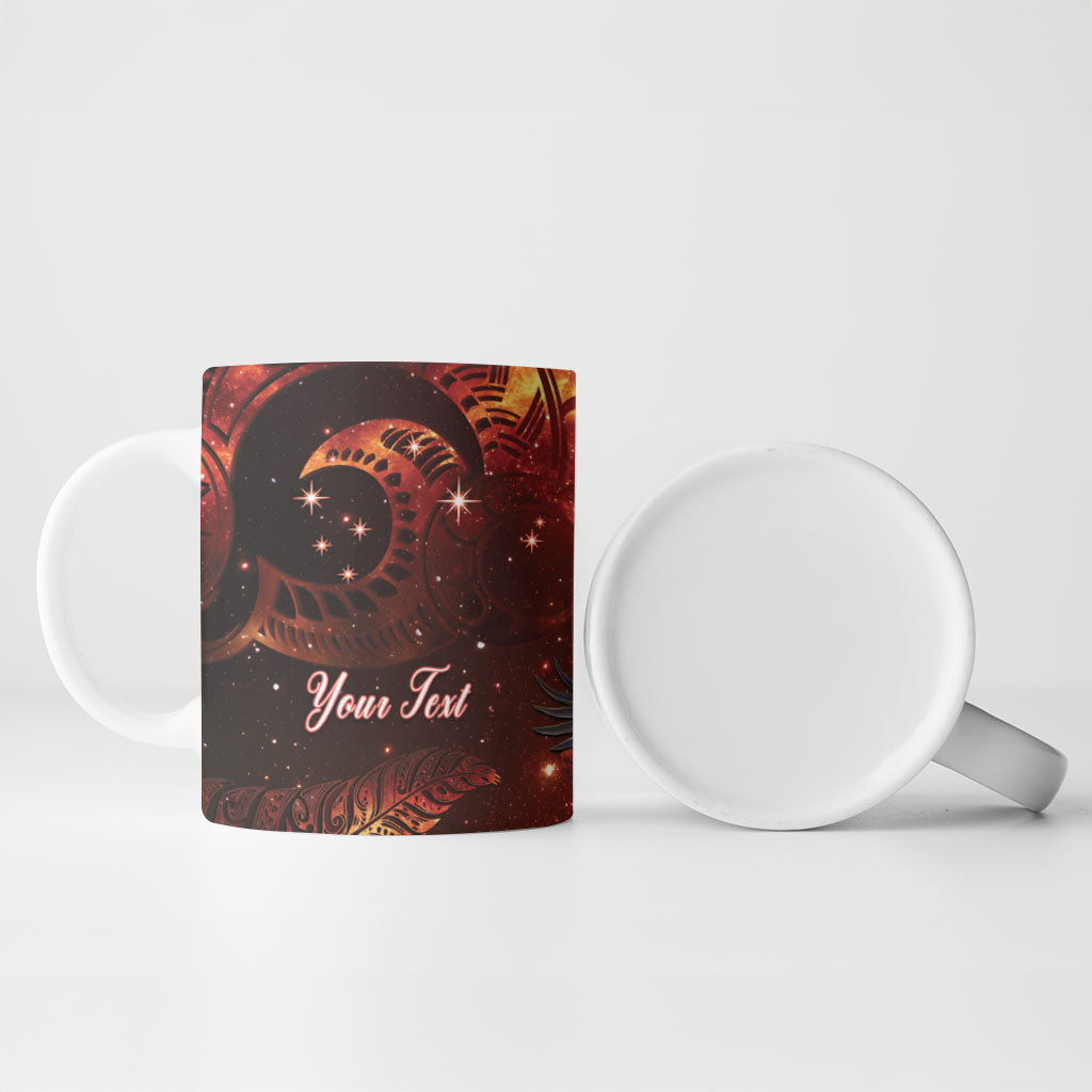 New Zealand Kea Bird Matariki Personalised Ceramic Mug Silver Fern Maori Pattern
