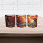 New Zealand Kea Bird Matariki Personalised Ceramic Mug Silver Fern Maori Pattern