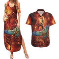 New Zealand Kea Bird Matariki Personalised Couples Matching Summer Maxi Dress and Hawaiian Shirt Silver Fern Maori Pattern