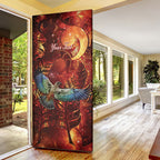 New Zealand Kea Bird Matariki Personalised Door Cover Silver Fern Maori Pattern