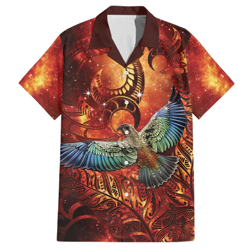 New Zealand Kea Bird Matariki Personalised Family Matching Mermaid Dress and Hawaiian Shirt Silver Fern Maori Pattern