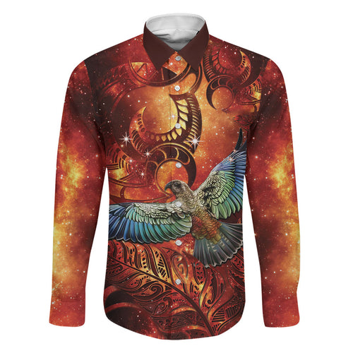 New Zealand Kea Bird Matariki Personalised Family Matching Mermaid Dress and Hawaiian Shirt Silver Fern Maori Pattern