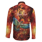 New Zealand Kea Bird Matariki Personalised Family Matching Mermaid Dress and Hawaiian Shirt Silver Fern Maori Pattern