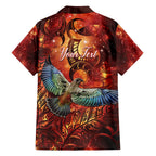 New Zealand Kea Bird Matariki Personalised Family Matching Off The Shoulder Long Sleeve Dress and Hawaiian Shirt Silver Fern Maori Pattern