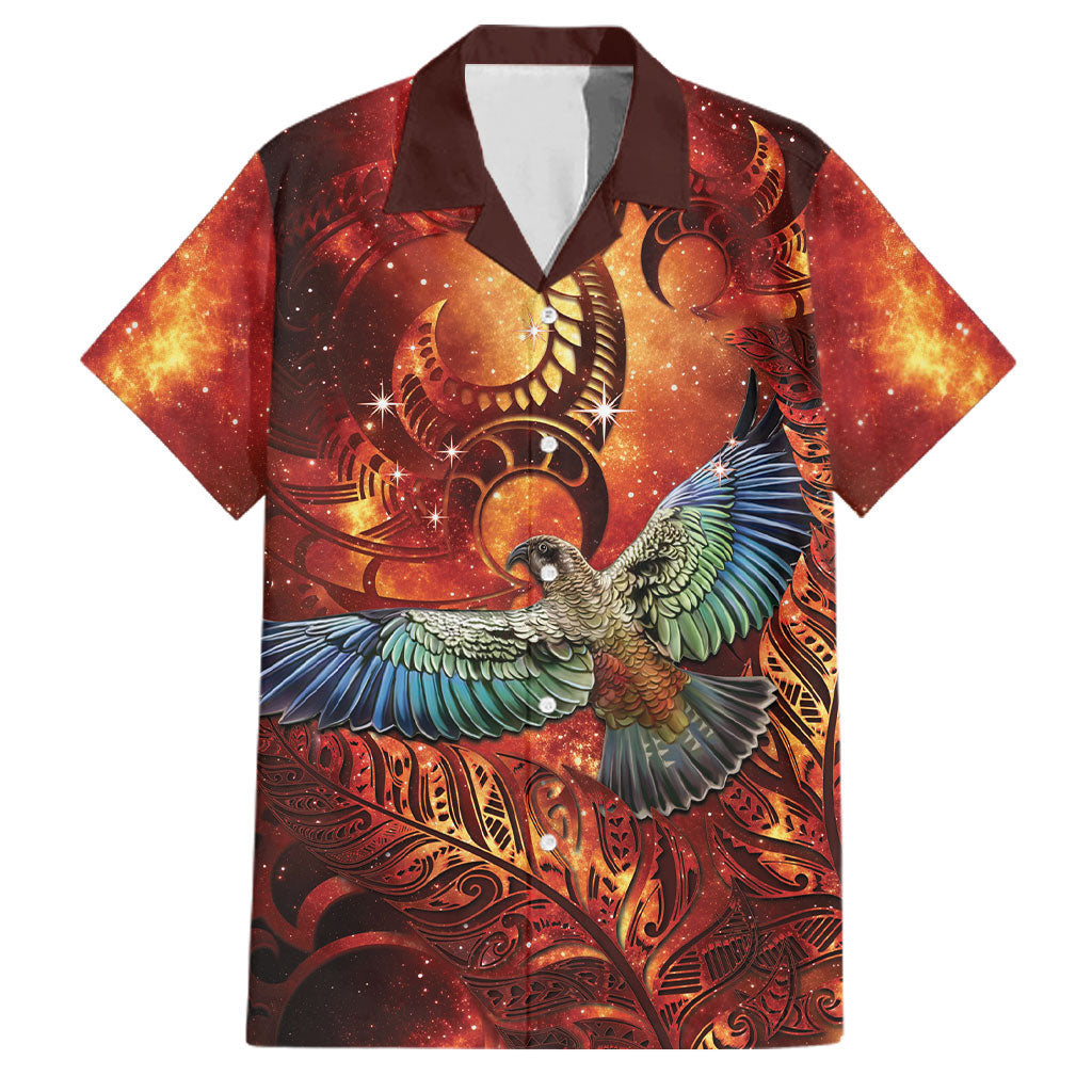 New Zealand Kea Bird Matariki Personalised Family Matching Off Shoulder Maxi Dress and Hawaiian Shirt Silver Fern Maori Pattern