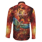 New Zealand Kea Bird Matariki Personalised Family Matching Off Shoulder Short Dress and Hawaiian Shirt Silver Fern Maori Pattern
