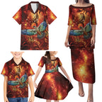 New Zealand Kea Bird Matariki Personalised Family Matching Puletasi and Hawaiian Shirt Silver Fern Maori Pattern