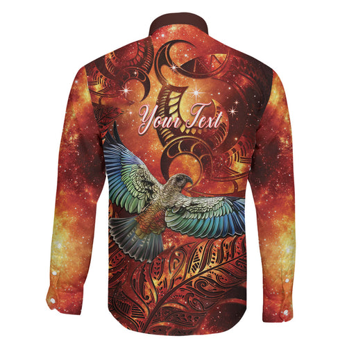 New Zealand Kea Bird Matariki Personalised Family Matching Puletasi and Hawaiian Shirt Silver Fern Maori Pattern