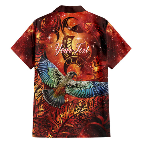 New Zealand Kea Bird Matariki Personalised Family Matching Short Sleeve Bodycon Dress and Hawaiian Shirt Silver Fern Maori Pattern