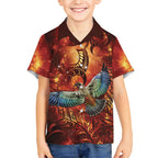 New Zealand Kea Bird Matariki Personalised Hawaiian Shirt Silver Fern Maori Pattern