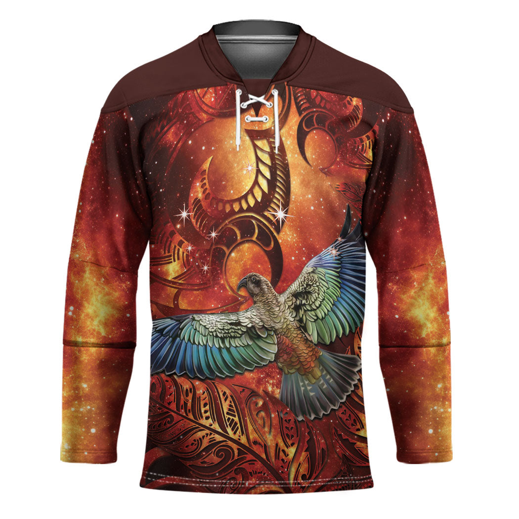 New Zealand Kea Bird Matariki Personalised Hockey Jersey Silver Fern Maori Pattern