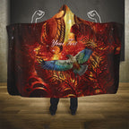 New Zealand Kea Bird Matariki Personalised Hooded Blanket Silver Fern Maori Pattern