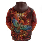 New Zealand Kea Bird Matariki Personalised Hoodie Silver Fern Maori Pattern