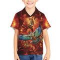 New Zealand Kea Bird Matariki Personalised Kid Hawaiian Shirt Silver Fern Maori Pattern