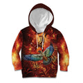 New Zealand Kea Bird Matariki Personalised Kid Hoodie Silver Fern Maori Pattern