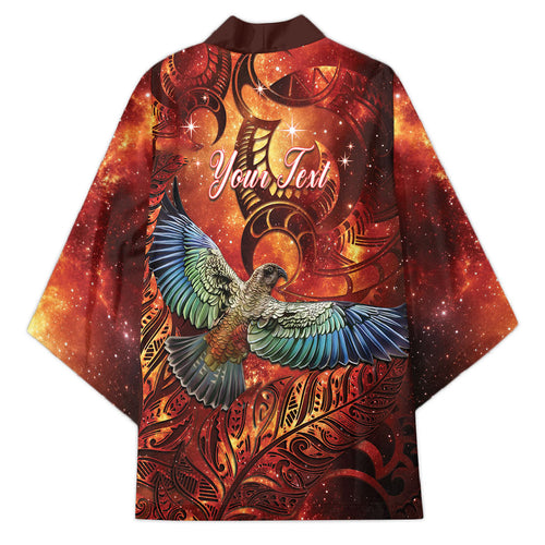 New Zealand Kea Bird Matariki Personalised Kimono Silver Fern Maori Pattern