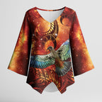 New Zealand Kea Bird Matariki Personalised Kimono Sleeve Blouse Silver Fern Maori Pattern