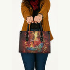 New Zealand Kea Bird Matariki Personalised Leather Bag Silver Fern Maori Pattern