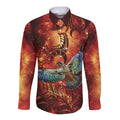 New Zealand Kea Bird Matariki Personalised Long Sleeve Button Shirt Silver Fern Maori Pattern