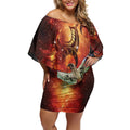 New Zealand Kea Bird Matariki Personalised Off Shoulder Short Dress Silver Fern Maori Pattern