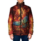 New Zealand Kea Bird Matariki Personalised Padded Jacket Silver Fern Maori Pattern