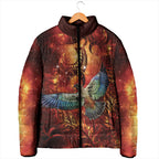 New Zealand Kea Bird Matariki Personalised Padded Jacket Silver Fern Maori Pattern