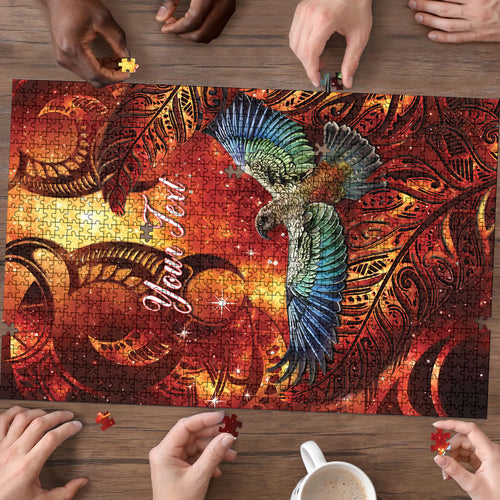 New Zealand Kea Bird Matariki Personalised Puzzle Silver Fern Maori Pattern