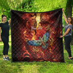 New Zealand Kea Bird Matariki Personalised Quilt Silver Fern Maori Pattern