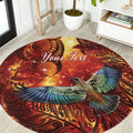 New Zealand Kea Bird Matariki Personalised Round Carpet Silver Fern Maori Pattern