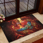 New Zealand Kea Bird Matariki Personalised Rubber Doormat Silver Fern Maori Pattern