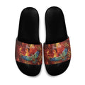 New Zealand Kea Bird Matariki Personalised Slide Sandals Silver Fern Maori Pattern