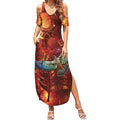 New Zealand Kea Bird Matariki Personalised Summer Maxi Dress Silver Fern Maori Pattern