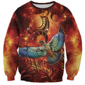 New Zealand Kea Bird Matariki Personalised Sweatshirt Silver Fern Maori Pattern