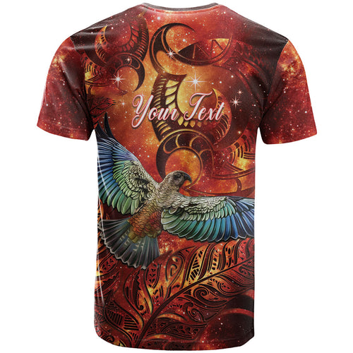 New Zealand Kea Bird Matariki Personalised T Shirt Silver Fern Maori Pattern