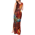 New Zealand Kea Bird Matariki Personalised Tank Maxi Dress Silver Fern Maori Pattern