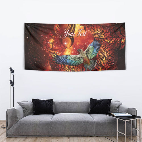 New Zealand Kea Bird Matariki Personalised Tapestry Silver Fern Maori Pattern