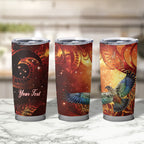 New Zealand Kea Bird Matariki Personalised Tumbler Cup Silver Fern Maori Pattern