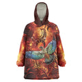New Zealand Kea Bird Matariki Personalised Wearable Blanket Hoodie Silver Fern Maori Pattern