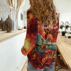 New Zealand Kea Bird Matariki Personalised Women Casual Shirt Silver Fern Maori Pattern