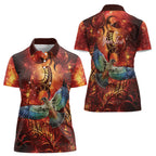 New Zealand Kea Bird Matariki Personalised Women Polo Shirt Silver Fern Maori Pattern