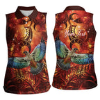 New Zealand Kea Bird Matariki Personalised Women Sleeveless Polo Shirt Silver Fern Maori Pattern