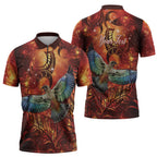 New Zealand Kea Bird Matariki Personalised Zipper Polo Shirt Silver Fern Maori Pattern