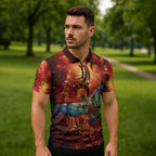 New Zealand Kea Bird Matariki Personalised Zipper Polo Shirt Silver Fern Maori Pattern