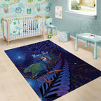 Takahe New Zealand Personalised Area Rug Harakeke Silver Fern Maori Pattern