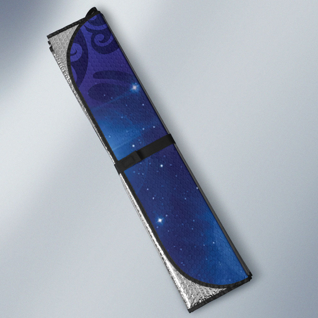 Takahe New Zealand Personalised Auto Sun Shade Harakeke Silver Fern Maori Pattern