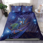 Takahe New Zealand Personalised Bedding Set Harakeke Silver Fern Maori Pattern