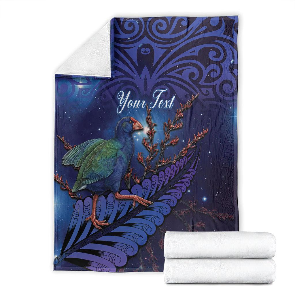 Takahe New Zealand Personalised Blanket Harakeke Silver Fern Maori Pattern
